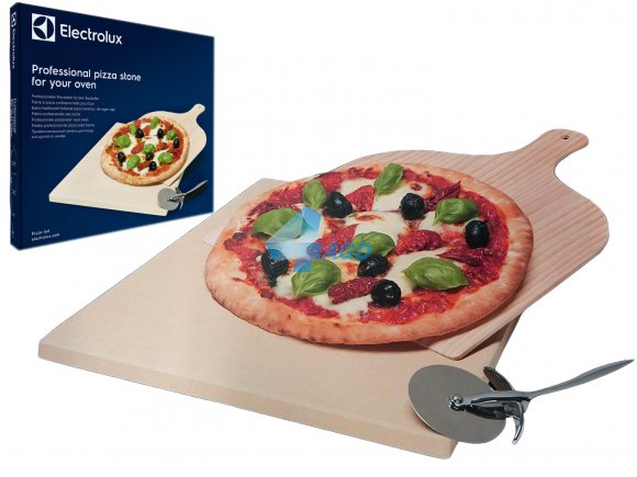 Zestaw kamień do pizzy, szufla drewniana i profesjonalny nóż - Electrolux