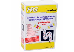 HG ŚRODEK DO UDRAŻNIANIA ZATKANEGO ODPŁYWU - PODWÓJNA MOC - 2 X 0.5 L