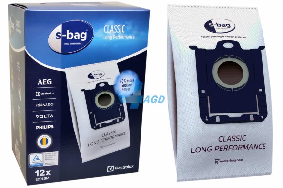 Oryginalne worki E201SM do odkurzacza ELECTROLUX S-BAG Classic Long Performance MEGA PACK - 12 szt.